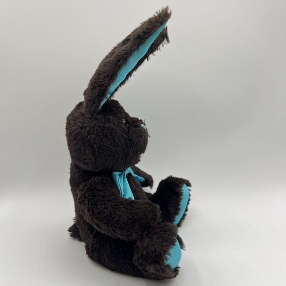 Inter-American Products Dark Brown Easter Bunny Rabbit Stuffed Plush Turquoise - Picture 5 of 8